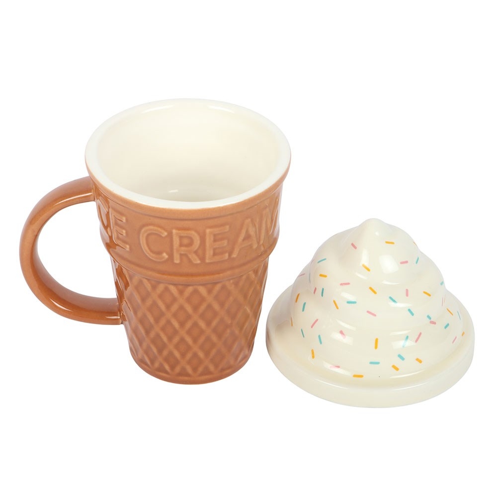 Something Different - Ice Cream Cone Lidded Mug - Multicolours